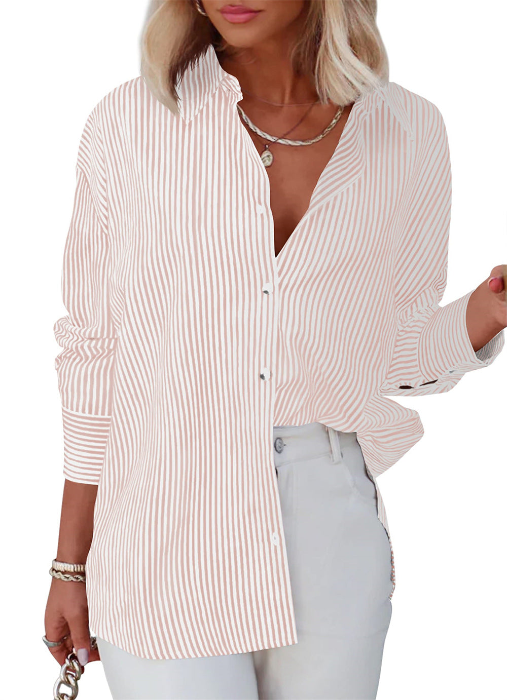 Women's Button Shirt Classic Long Sleeve Fashion Collar Blouses
