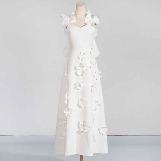 Women's Dress Summer High-grade Stitching Flower Strap Dresses