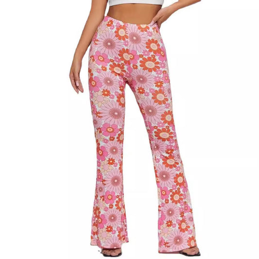 Women's Unique Summer Floral Sexy Bell-bottom Pants