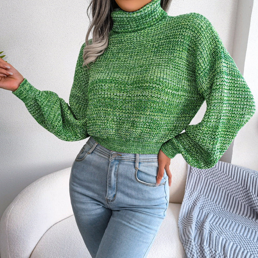 Women's Wind Color Mixing Lantern Long Sleeve Clothing