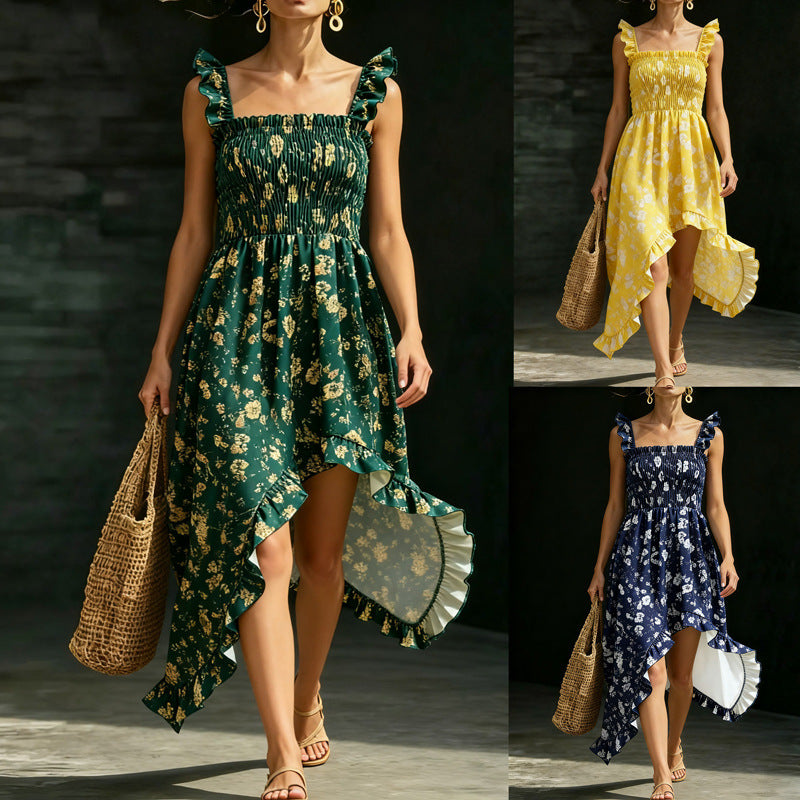 Attractive Women's Sleeveless Printed Sexy Floral Dress