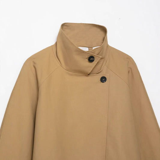 Autumn Simple Solid Color Loose Trench Coats