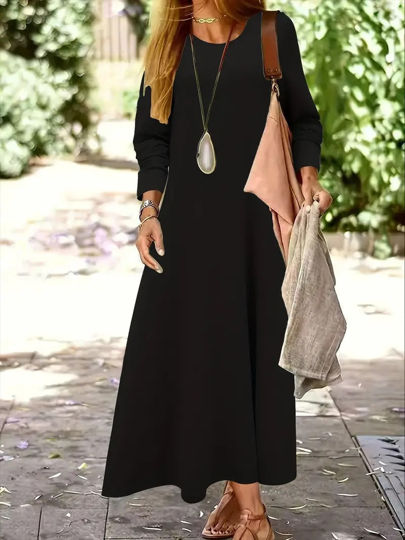 Women's Solid Color Casual Long Sleeves Fashion Dress