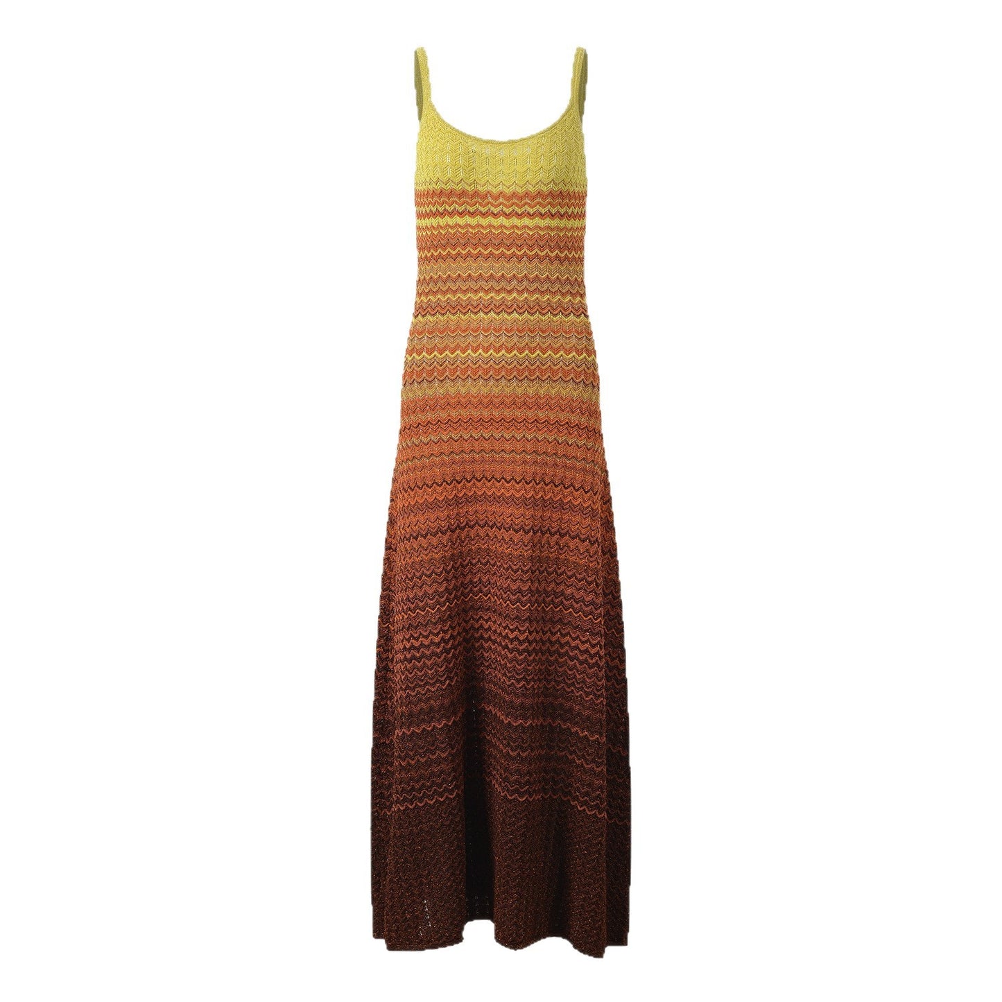 Women's Gradient Striped Knitted Slimming Blue Suspender Dress