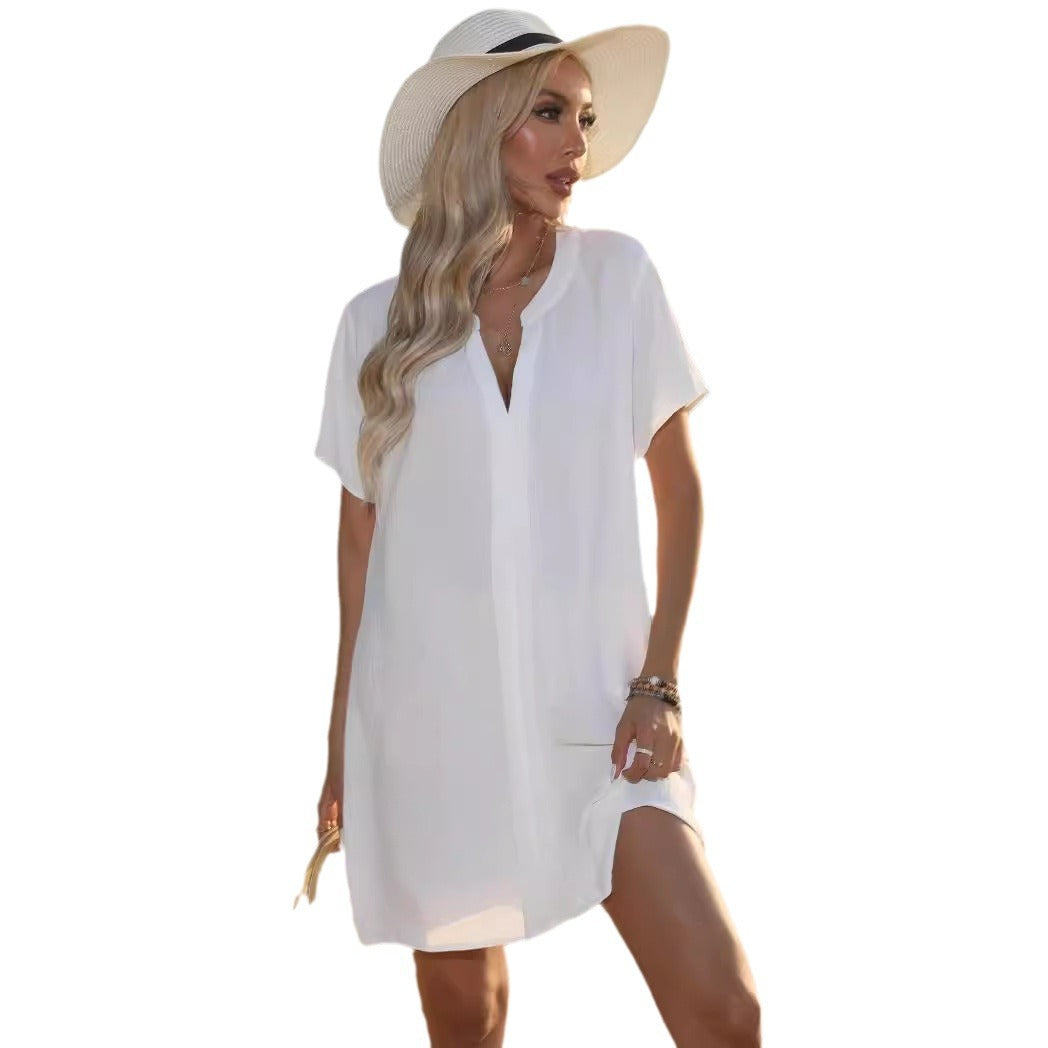 Women's Summer Casual Shirt Dress Beach Dresses