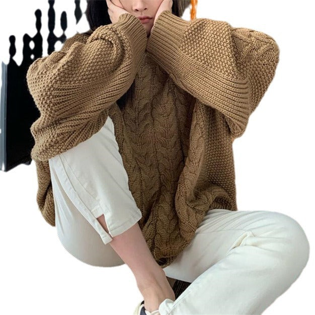 Women's Advanced Design Sense Niche Lazy Solid Color Loose Temperament Sweaters