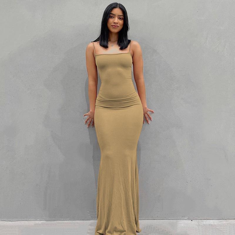 Women's Casual Slim Strap Home Long Dress