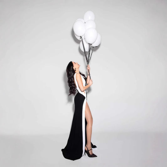 Women's Slant Shoulder Irregularly Slimming Slit Long Dress Dresses
