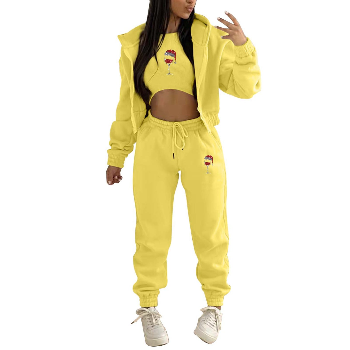 Women's Hoody Letter Printed Hooded Sports Casual Suits