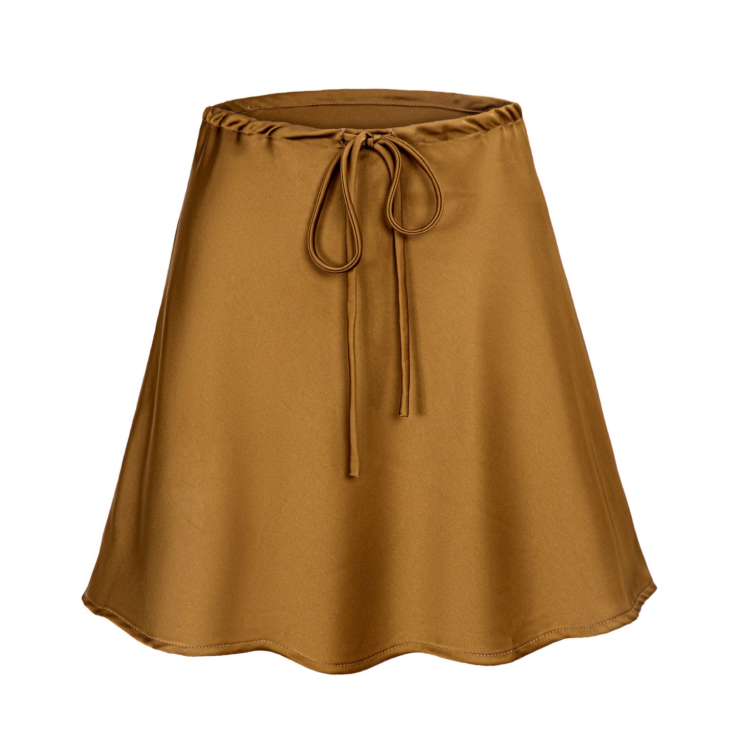 Women's Satin Drawstring Lace Casual Summer Solid Skirts