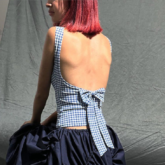 Women's Summer Hot Bow Strap Elegant Slim Tops