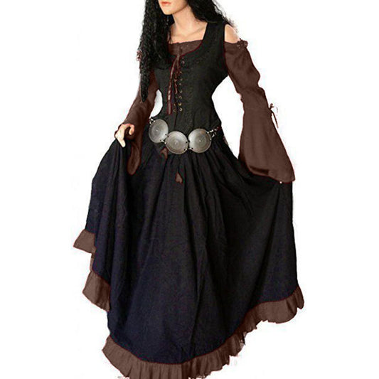 Medieval Court Retro Slim Fit Large Swing Dresses