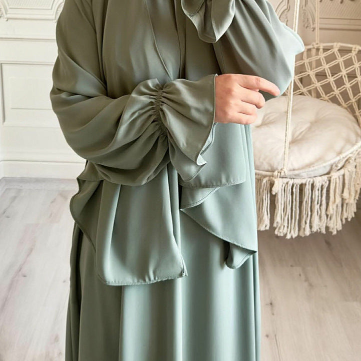 Turkey Solid Color Small Horn Sleeve Dresses