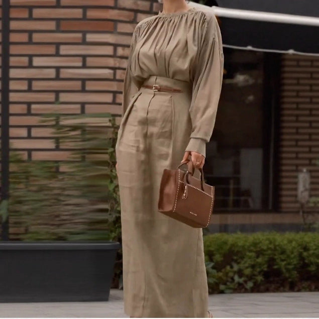 Women's French Style Long Sleeve Solid Color Suits