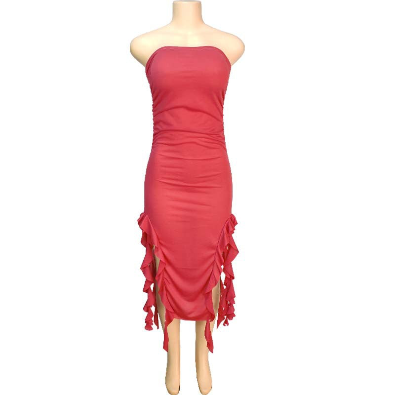 Women's Fashion Sexy Personalized Chest Wrap Irregular Dresses