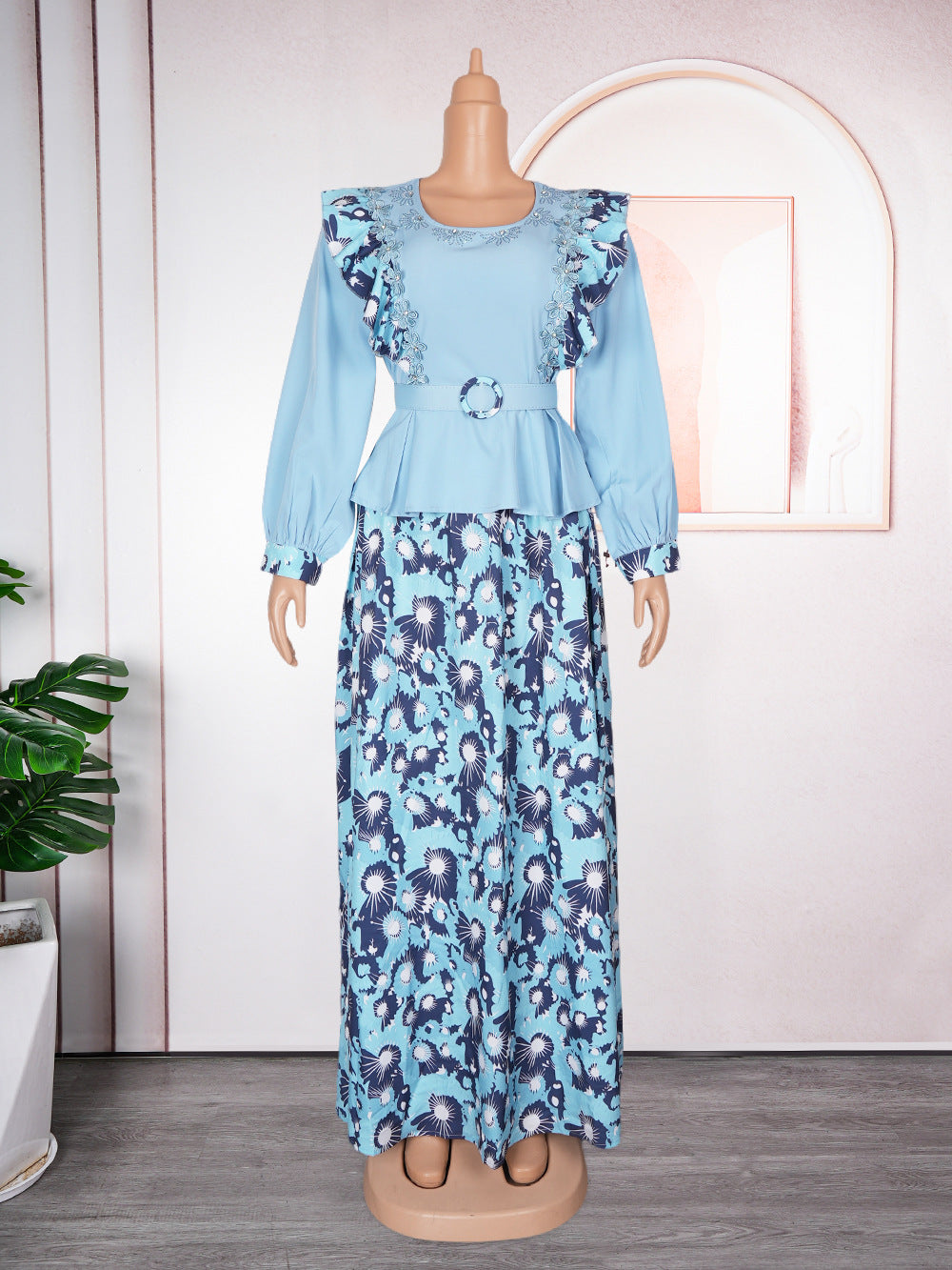 Women's African Wear Printed Dress Temperament Commute Dresses