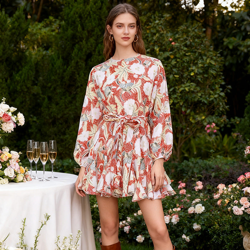 Women's Sleeve Dress Autumn High-grade Fashionable Elegant Shorts