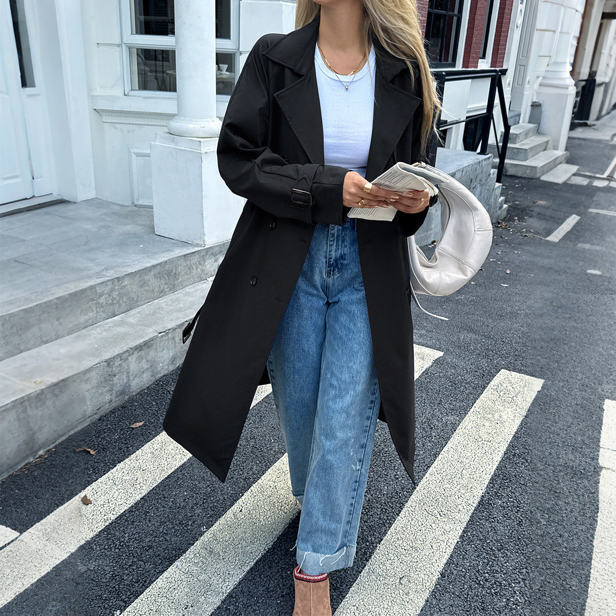 Women's Vacation Solid Color Long-sleeved Overcoat Coats