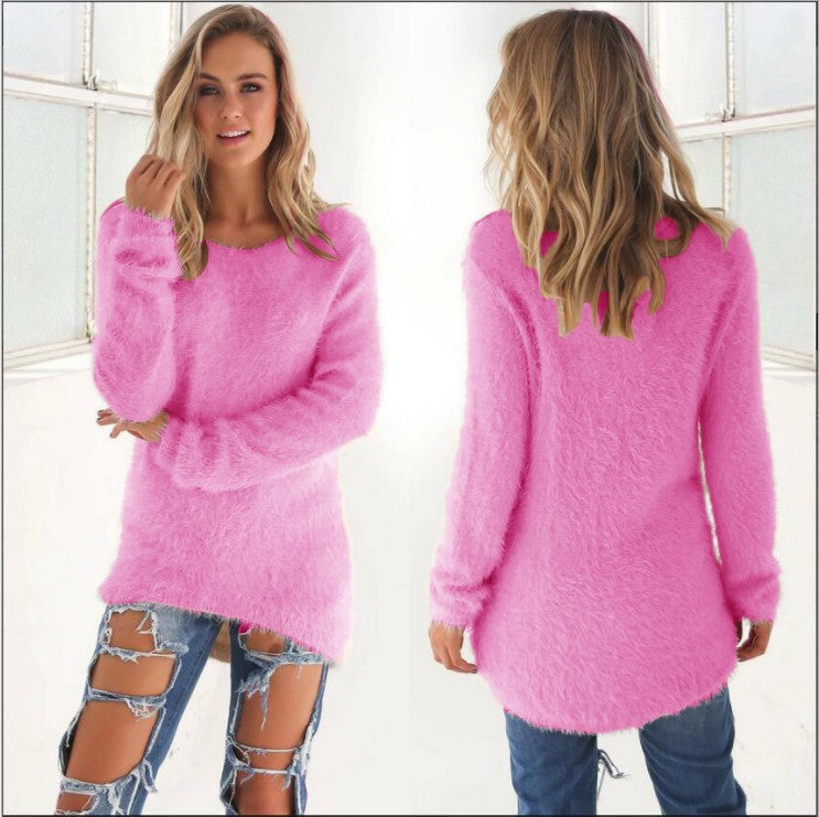 Women's Fashion Solid Color Long Sleeve Sweater