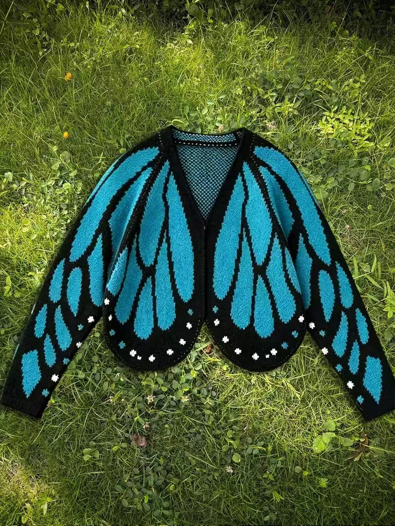 Knitted Batwing Sleeve Emperor Cloak Shawl Contrast Sweater