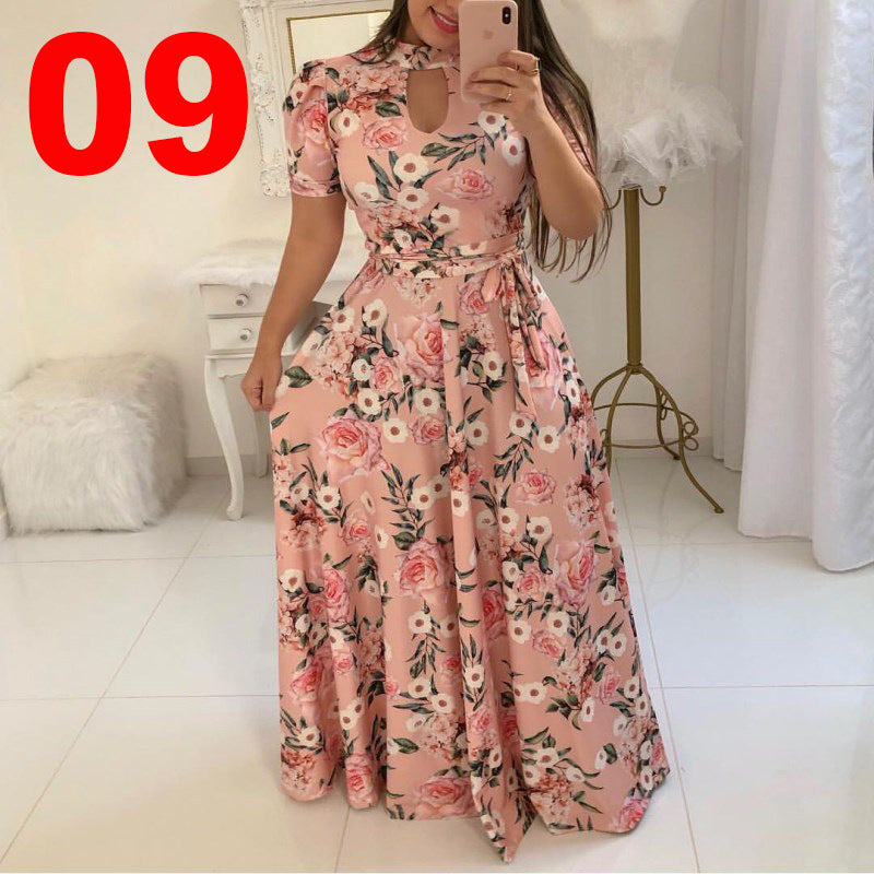 Sexy Fashion Digital Printing Style Large Dress
