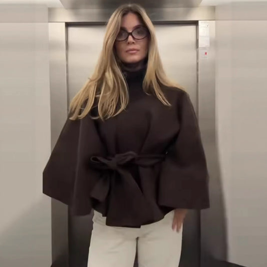 Women's Fashion Loose Lapel Bathrobe Belt Coats