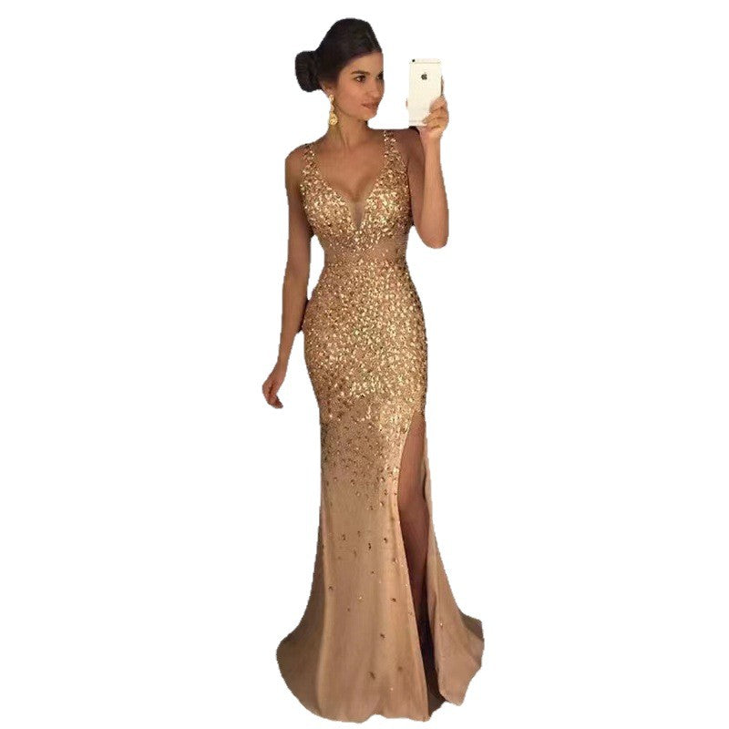 Popular Trendy Fork Gilding Dress Long Dresses