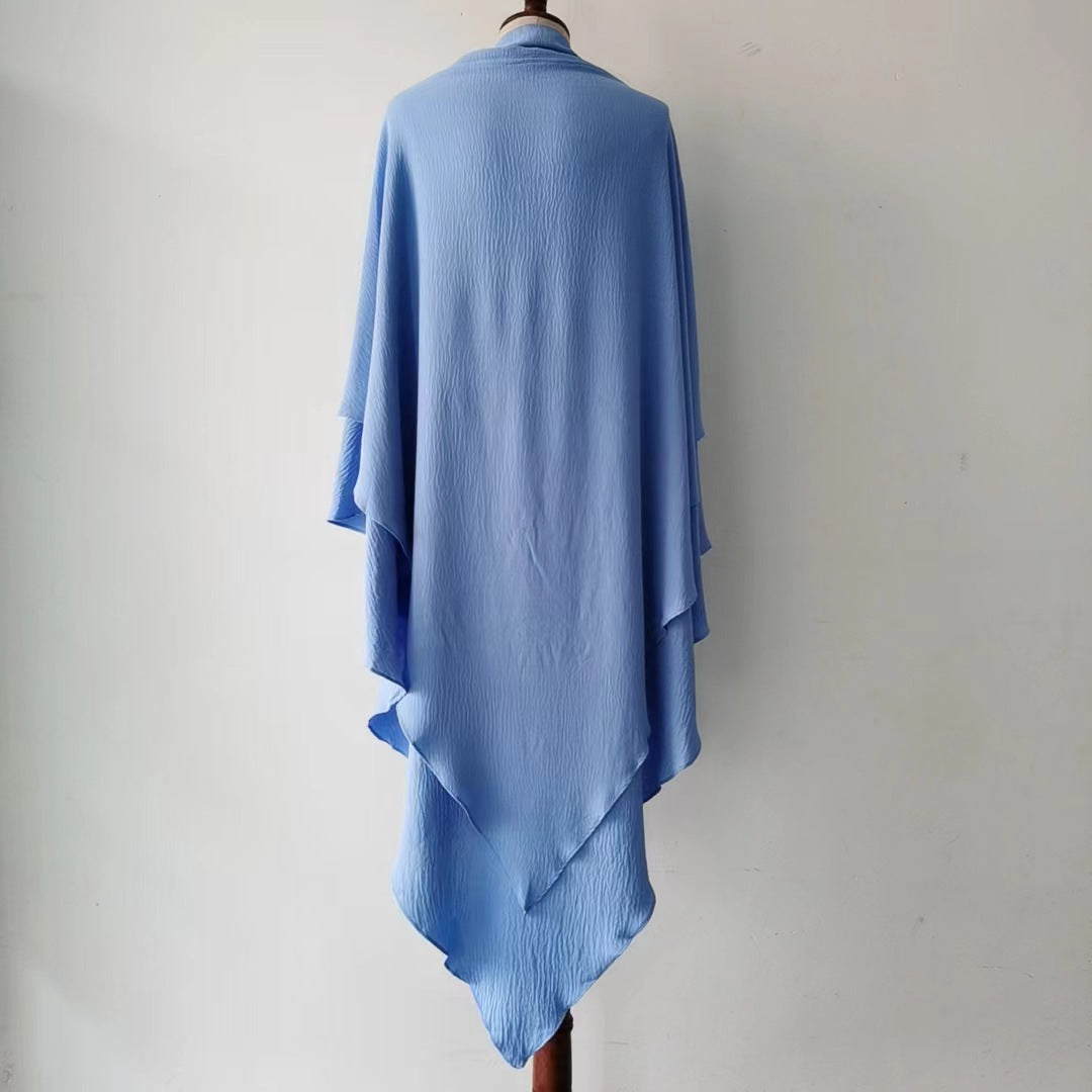 Classic Wave Pattern Shawl Scarf Splicing Dress