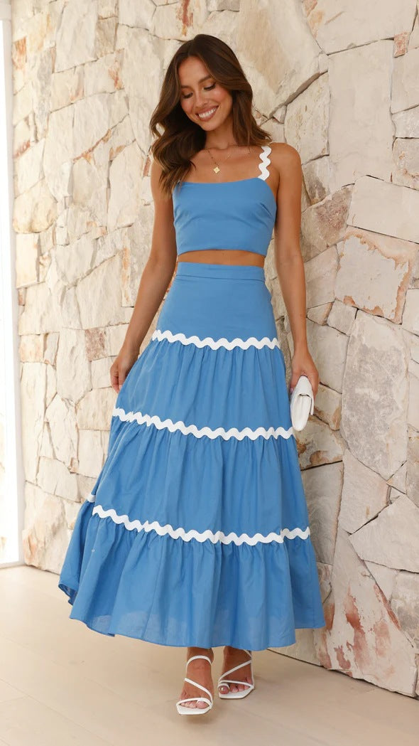 Summer Simple Sexy Corrugated Tube Oversized Suits