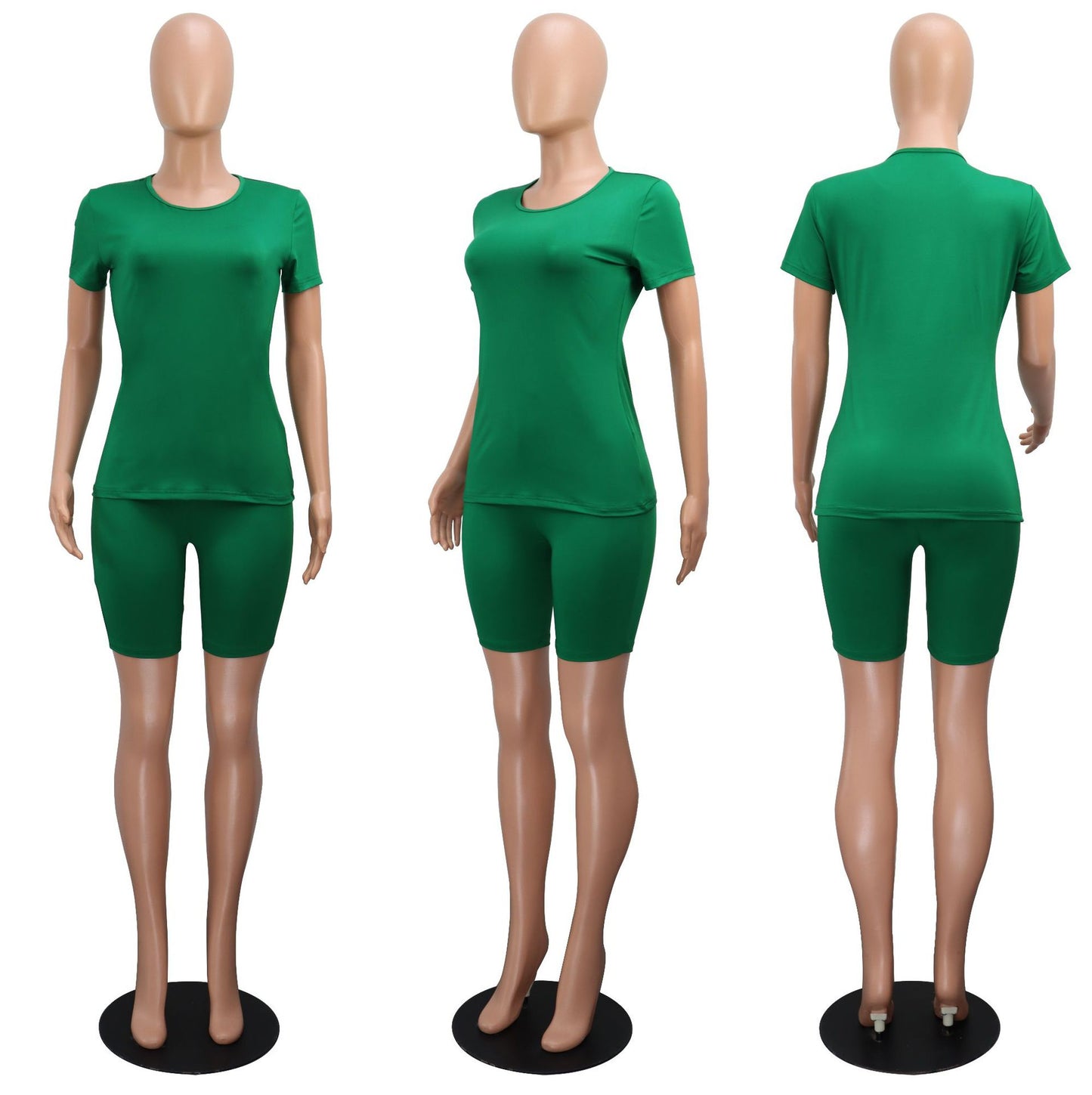Women's T-shirt Summer Solid Color Casual Fitness Suits