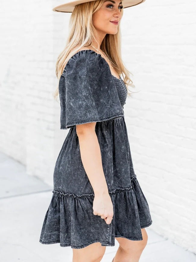 Temperament Commute Pullover Loose Denim Sleeve Dresses