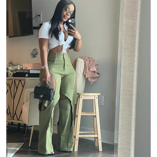 Cotton Linen Floral Casual High Quality Pants