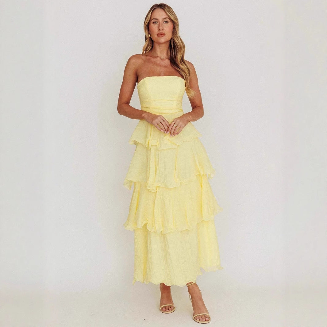 Women's Fishbone Sexy Fashion Tube Backless Cake Dresses