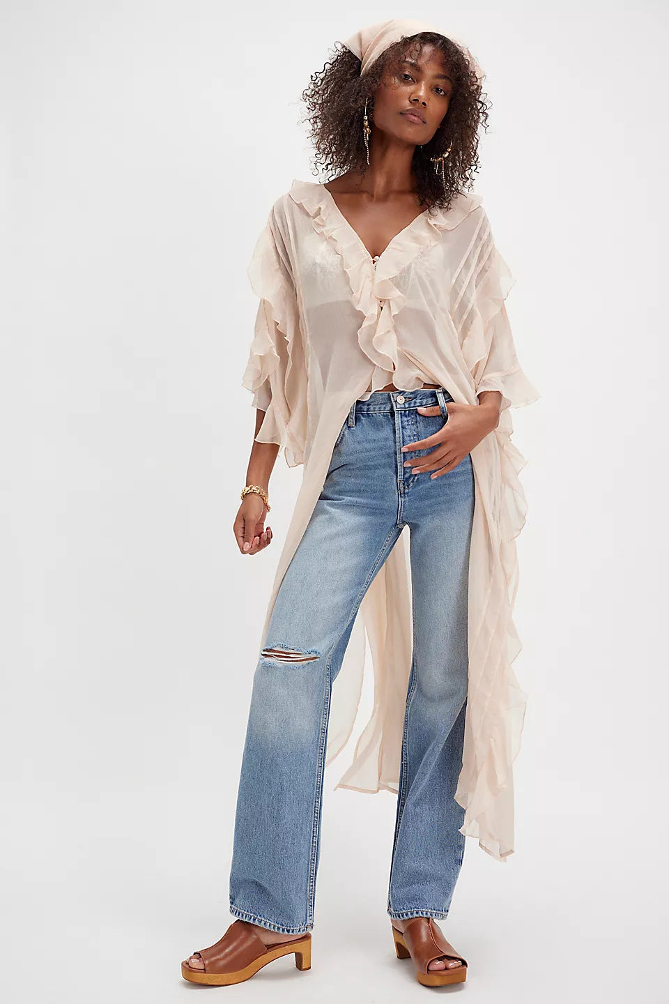 Women's Sweet Peach Summer Vacation Style Irregular Blouses