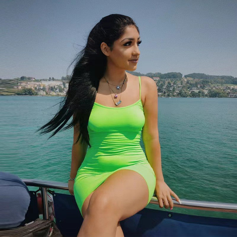 Women's Tight Nightclub Hip Sexy Sling Outdoor Beach Dress