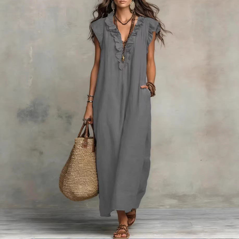 Glamorous Women's Loose Sleeveless Bohemian Summer Dress