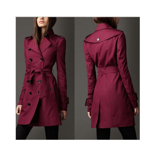 Women's For Fashion Trendy Double-breasted Long Trench Coats