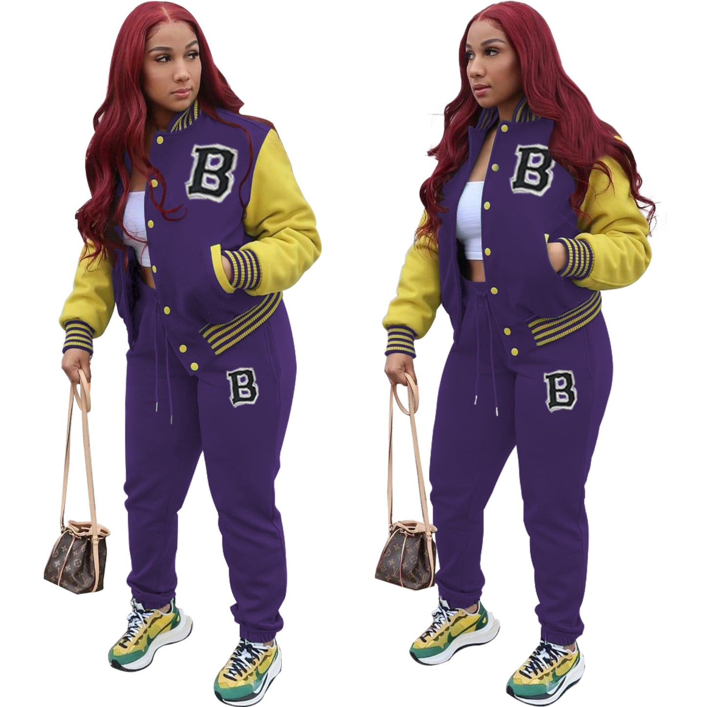 Charming Creative Baseball Set Letter Two-piece Suits