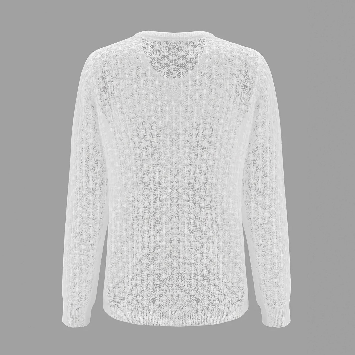 Women's Style Niche Thin Hollow Long-sleeved Knitted Autumn Summer Design Loose Sweater