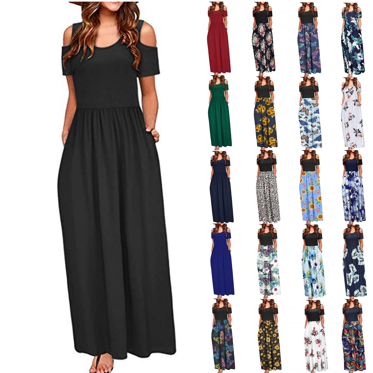 Women's Round Neck Fashion Casual Sleeve Dress