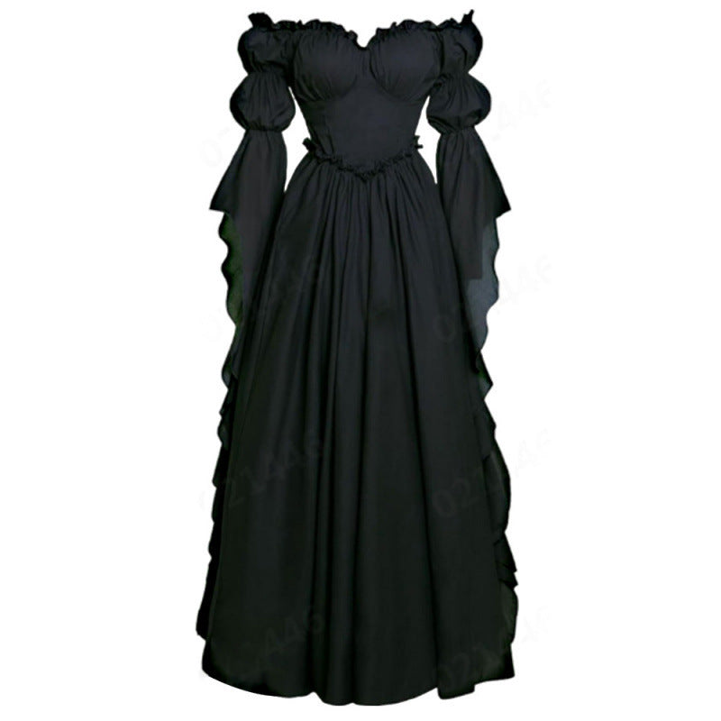 Women's Medieval Court Retro Stage Performance Long Dress
