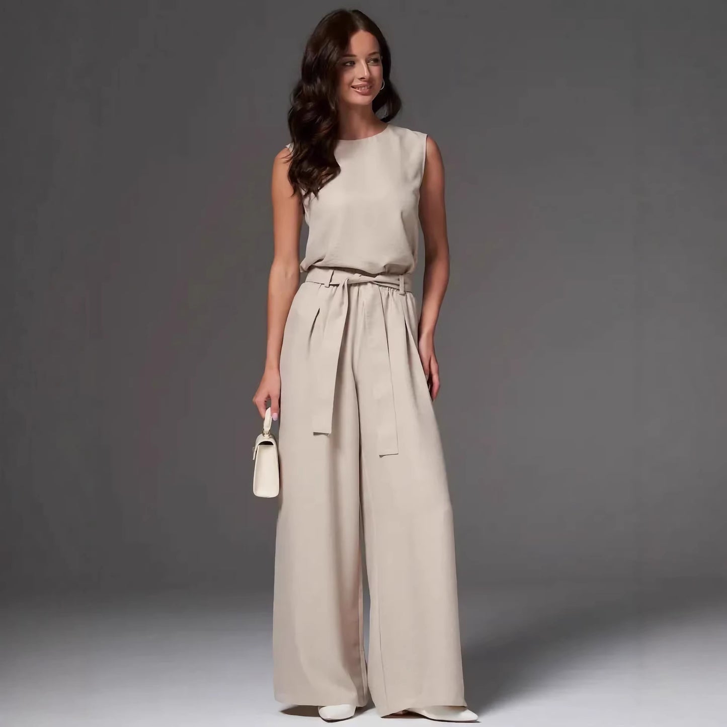 Women's Summer Sleeveless Light Luxury Temperament Solid Fashion Casual Suit