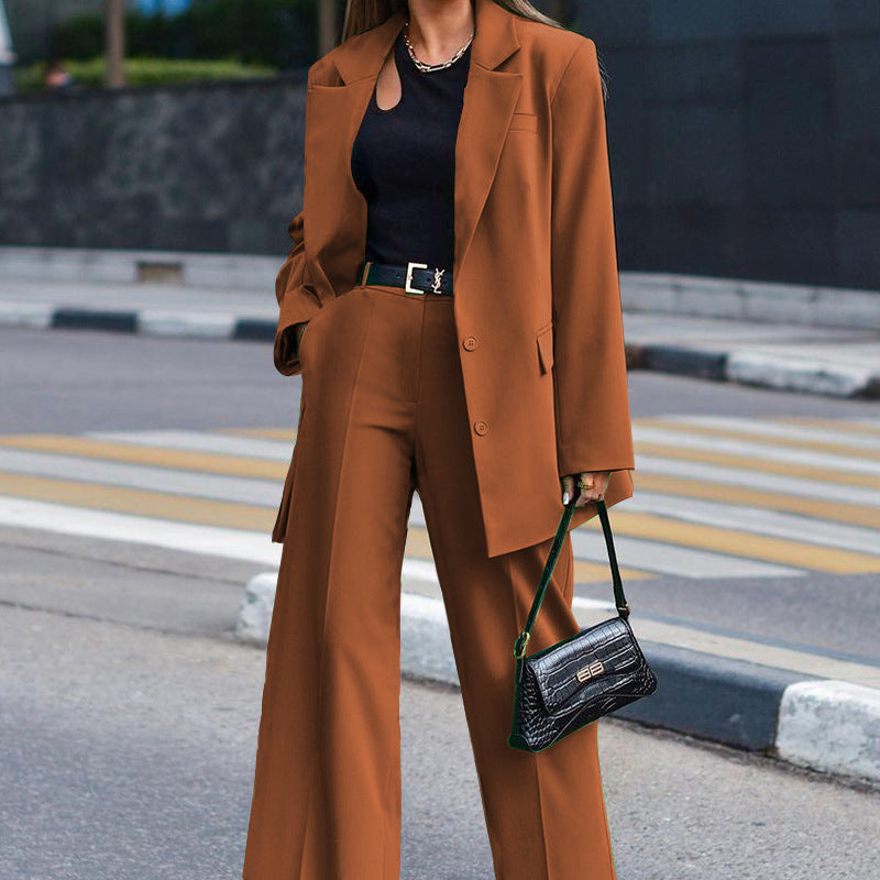 Women's Solid Color Long-sleeved Street Shooting Casual Suits