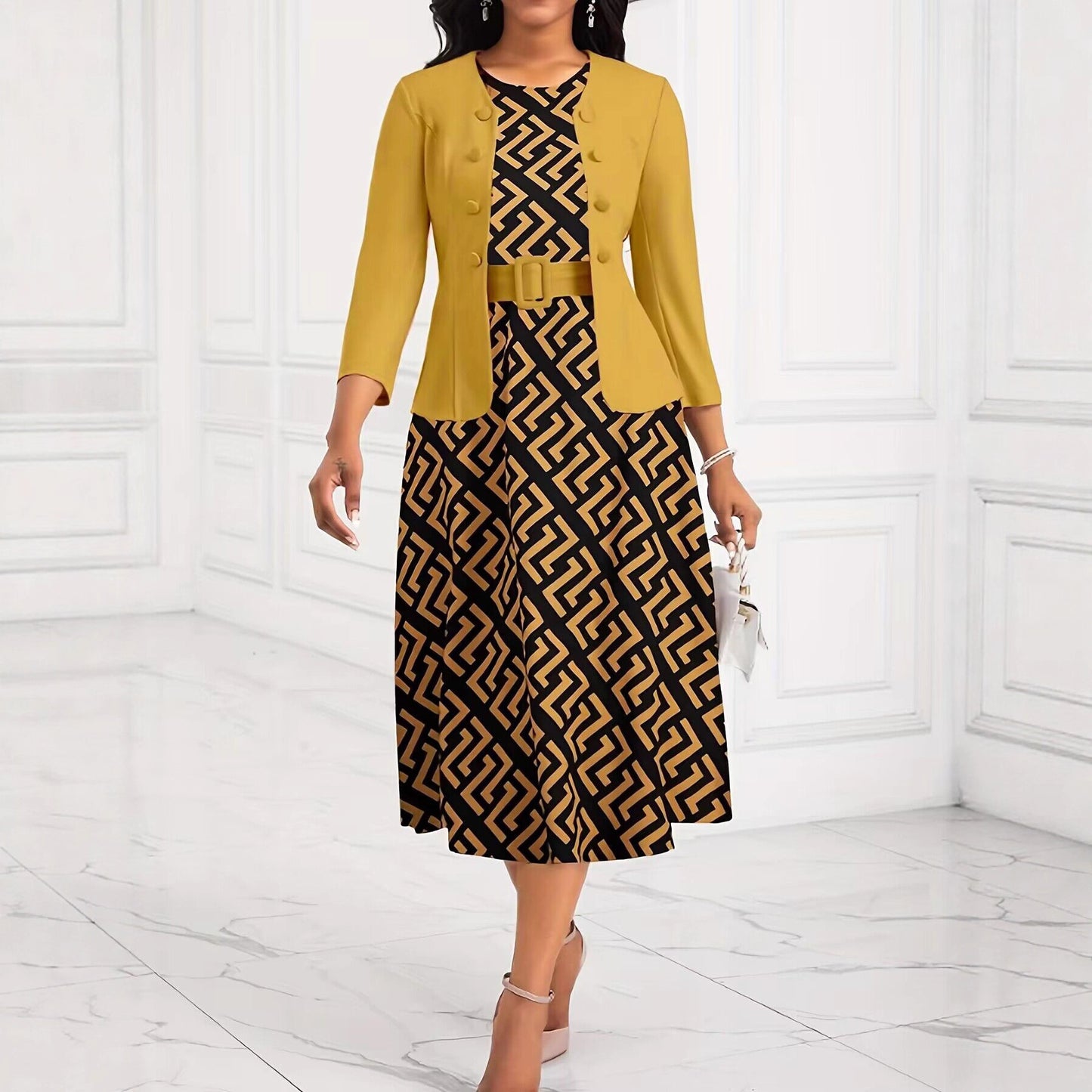 Attractive Fashion Creative Printed Two-piece Dress Dresses