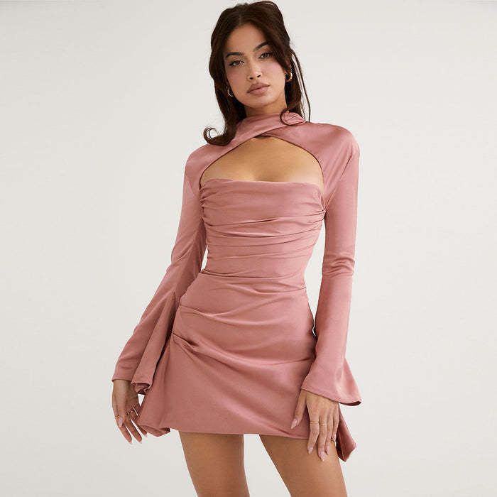 Winter Sexy With Knitted Fabric Color Classic Dress