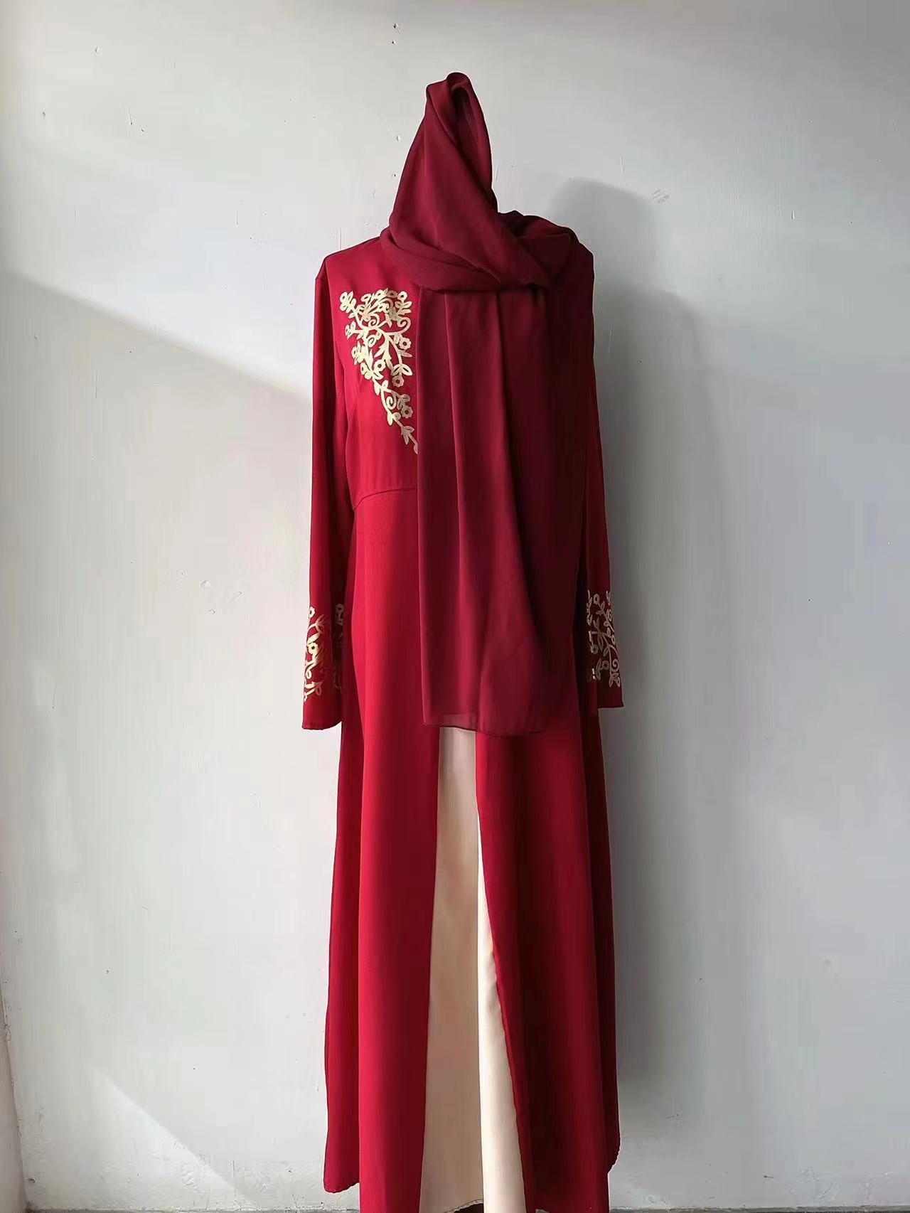 Long Contrast Color Slim Fit Temperament Bronzing Dress