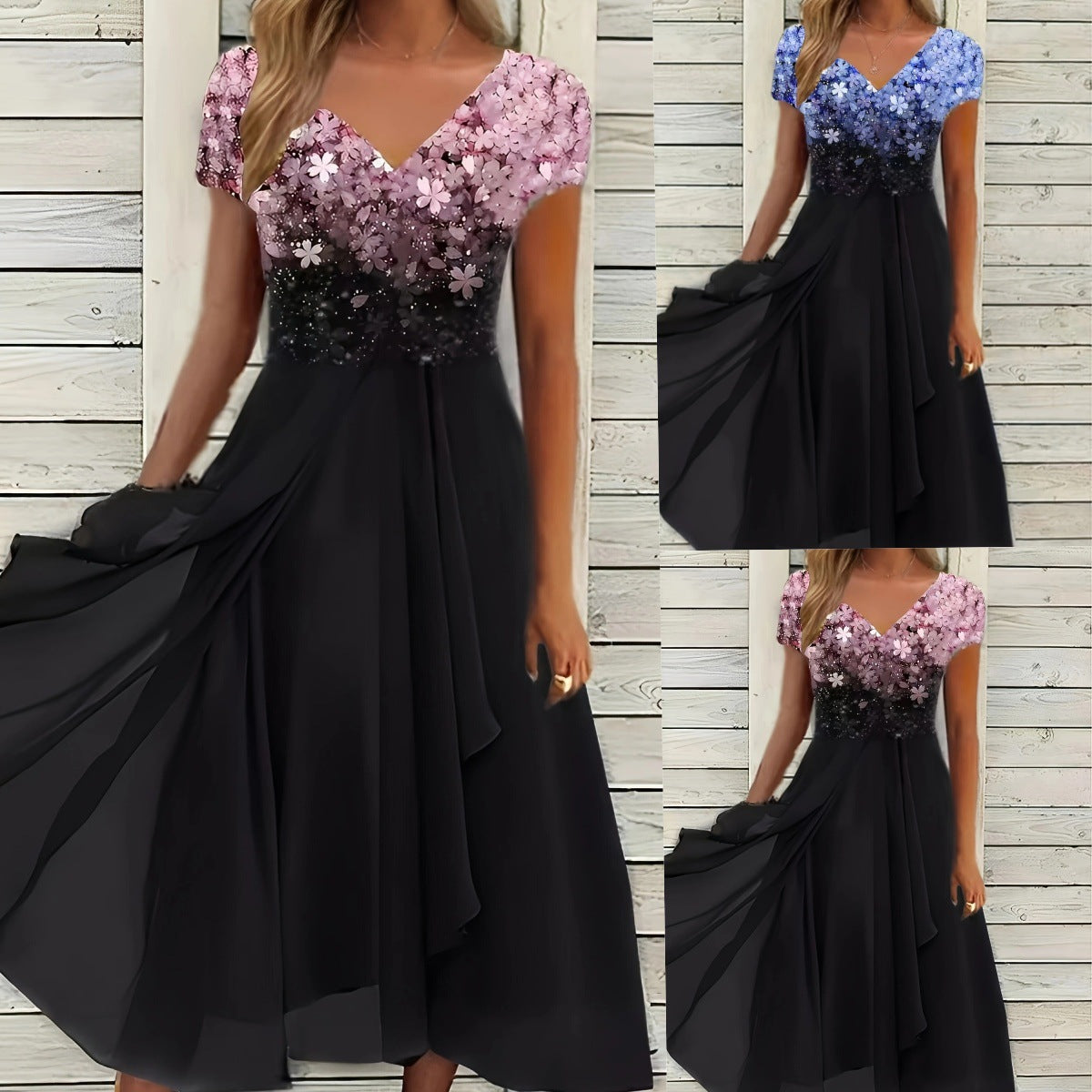 Women's Summer Printed Casual Fashion Banquet Sleeve Shorts