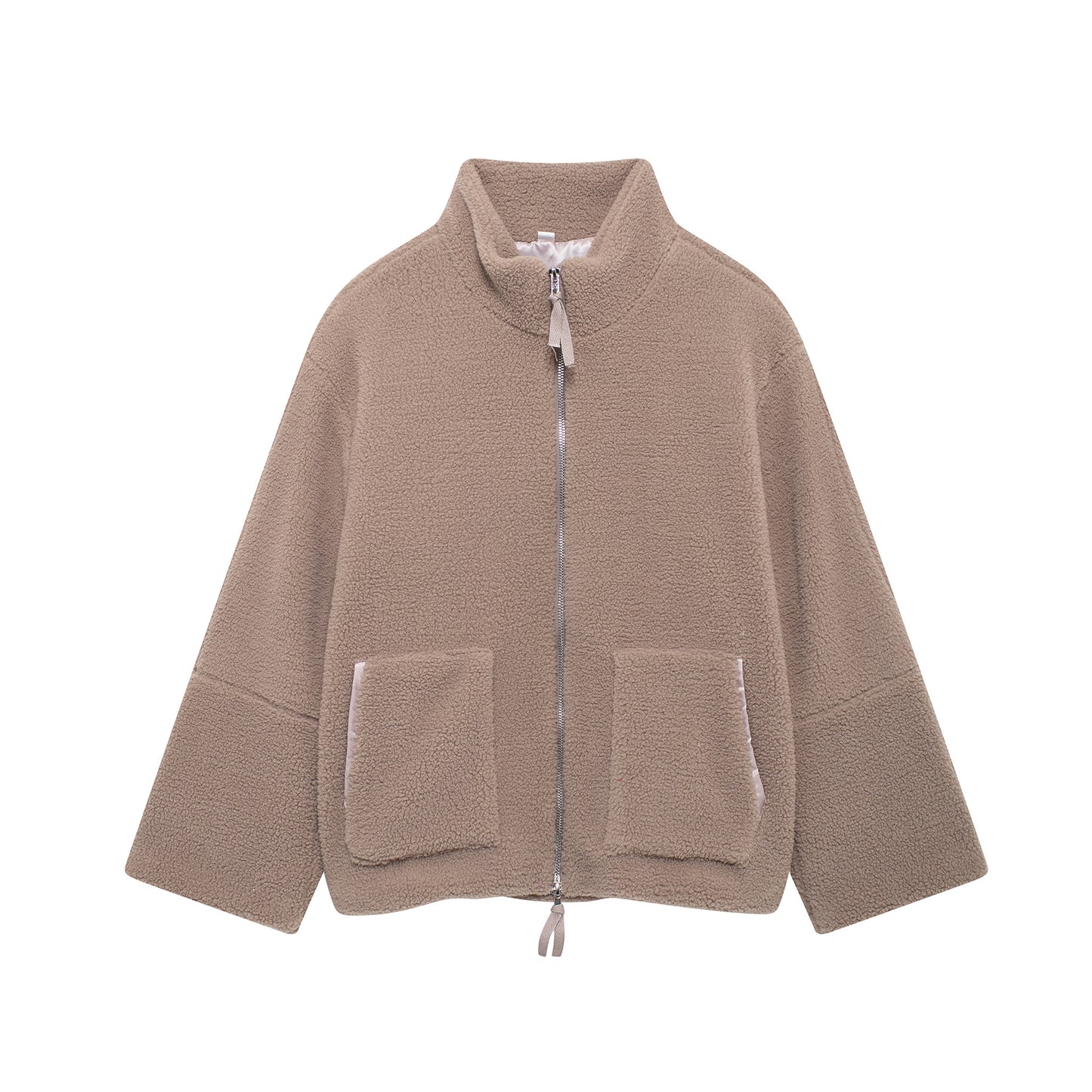 Women's Color Idle Style Lamb Wool Turtleneck Coats