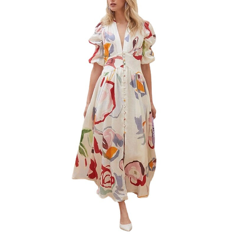 Women's Spring Beach Dress Slim Fit Large Clothing