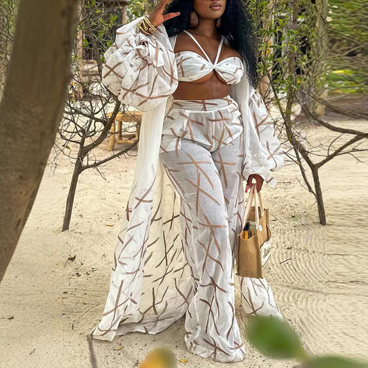 Women's Sexy Beach Style Ladies Three-piece Set Dresses